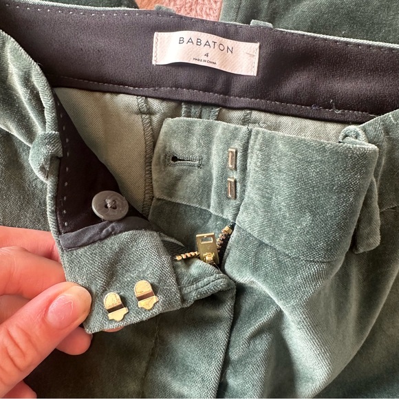 Babaton Atelier- Green Velvet Trousers - Picture 3 of 10